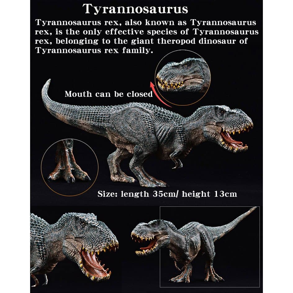 โมเดลฟิกเกอร์ไดโนเสาร์ Jurassic Brinquedo Savage Tyrannosaurus Rex Velociraptor Mosasaur ของเล่นสําหรับเด็ก รูปที่ 4