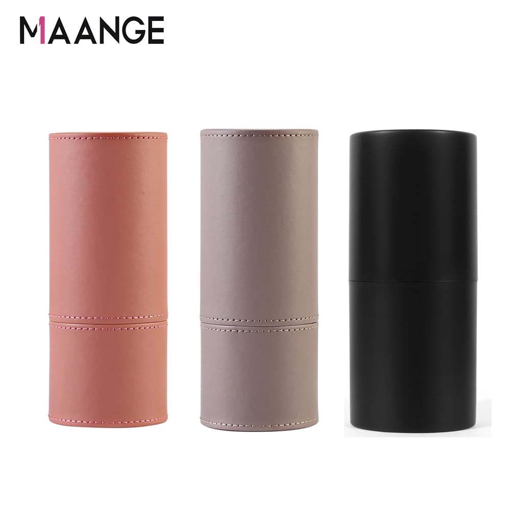 MAANGE หนัง pu กระบอกแปรงแต่งหน้า กันฝุ่น ที่เก็บแปรงแต่งหน้า มัลติฟังก์ชั่น กระเป๋าเครื่องสําอาง 0169 รูปที่ 1