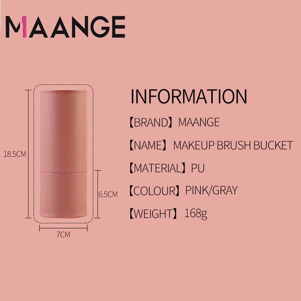 MAANGE หนัง pu กระบอกแปรงแต่งหน้า กันฝุ่น ที่เก็บแปรงแต่งหน้า มัลติฟังก์ชั่น กระเป๋าเครื่องสําอาง 0169 รูปที่ 5