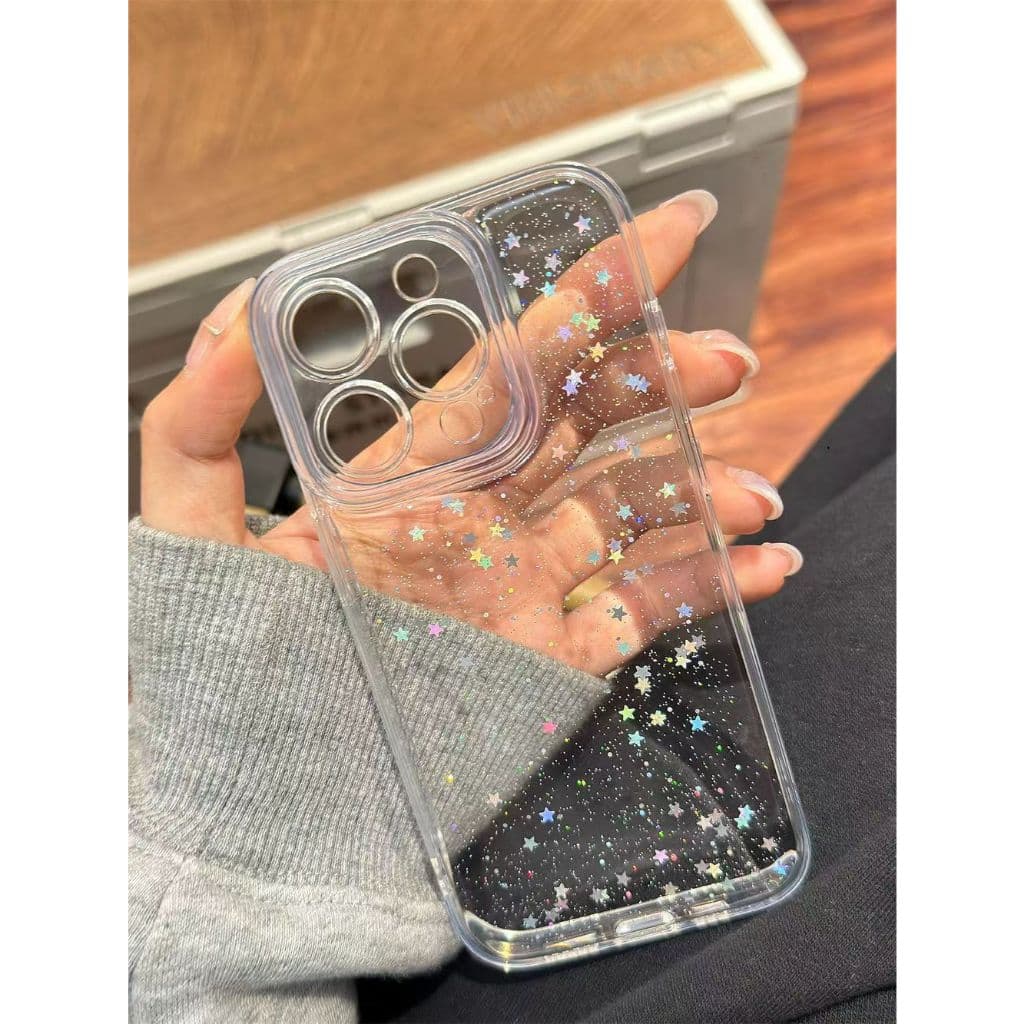 Tpu Glitter กันกระแทกเคสโทรศัพท์สําหรับ iPhone 17 Pro Max 16 15 14 Pro Max 11 12 13 Pro MaxX XS Max XR 7 8 Plus โปร่งใสกันกระแทกกรณีพร้อมเลนส์กล้องป้องกัน รูปที่ 5