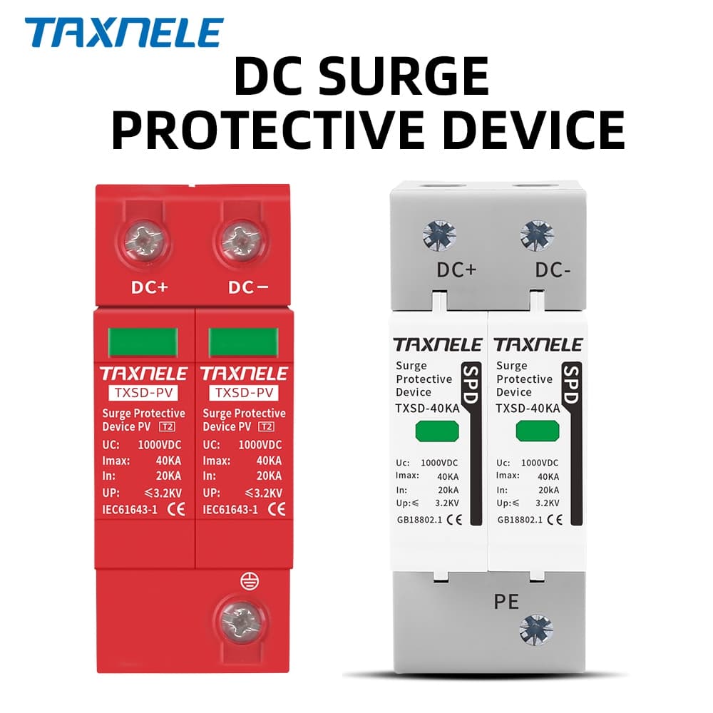 Taxnele DC SPD 600V 800V 1000V 20KA 40KA surge Protector พลังงานแสงอาทิตย์ PV Lightning Arrester TXSD-40KA รูปที่ 1