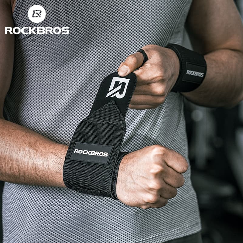 ROCKBROS สายรัดข้อมือกีฬา ผู้ชายและผู้หญิง ฟิตเนส ปลอกข้อมือ ป้องกันเคล็ดขัดยอก ผ้าพันแผล ผ้าพันแผล ดูดซับเหงื่อ
