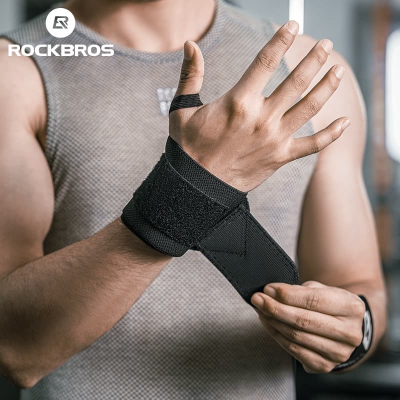 ROCKBROS สายรัดข้อมือกีฬา ผู้ชายและผู้หญิง ฟิตเนส ปลอกข้อมือ ป้องกันเคล็ดขัดยอก ผ้าพันแผล ผ้าพันแผล ดูดซับเหงื่อ รูปที่ 5