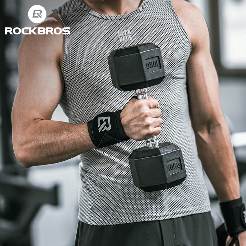 ROCKBROS สายรัดข้อมือกีฬา ผู้ชายและผู้หญิง ฟิตเนส ปลอกข้อมือ ป้องกันเคล็ดขัดยอก ผ้าพันแผล ผ้าพันแผล ดูดซับเหงื่อ รูปที่ 4