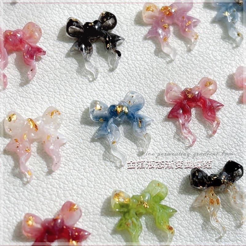 Rou Bao 2024 ใหม่ ริบบิ้นฟอยล์เรซิ่น ไล่โทนสี สําหรับตกแต่งเล็บ DIY 50 ชิ้น รูปที่ 4