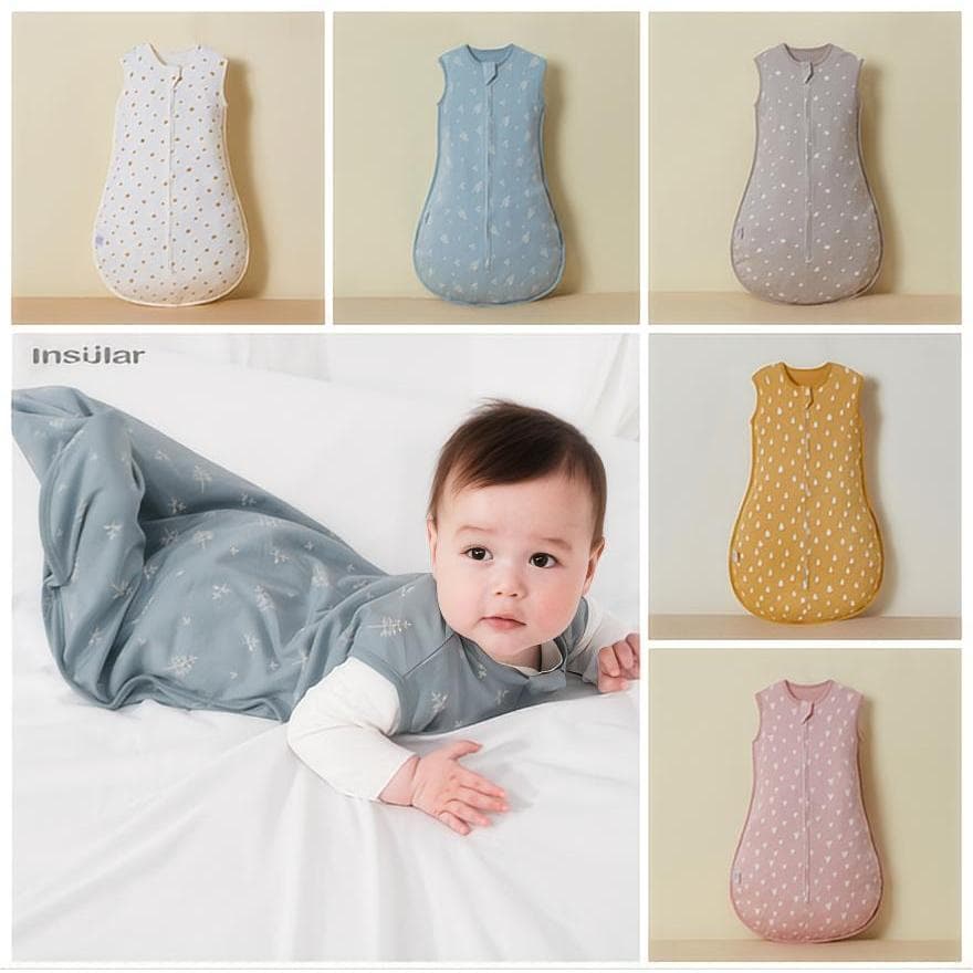 Insular Baby Sleep Sack Sleepping กระเป๋า Unisex แขนกุดผ้าฝ้าย 100% Wearable ชุดเครื่องนอนผ้าห่มฤดูร้อนนุ่มสําหรับทารกเด็กวัยหัดเดิน รูปที่ 7