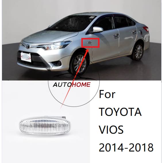 รถด้านข้างไฟเลี้ยว Fender Light สําหรับ TOYOTA VIOS gen3 2014 2015 2016 2017 2018 2019 2020 2021 2022 2023 2024 yaris ativ 2017 - 2022 Fender โคมไฟด้านข้างคุณภาพสูง รูปที่ 1