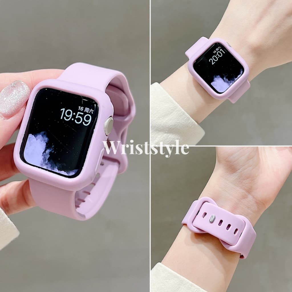 สายนาฬิกาข้อมือ ซิลิโคนนิ่ม พร้อมเคส แบบเปลี่ยน สําหรับ applewatch S11 10 9 8 7 6 5 4 3 SE3 ULTRA iwatch 49 มม. 46 45 44 42 41 40 38 รูปที่ 8