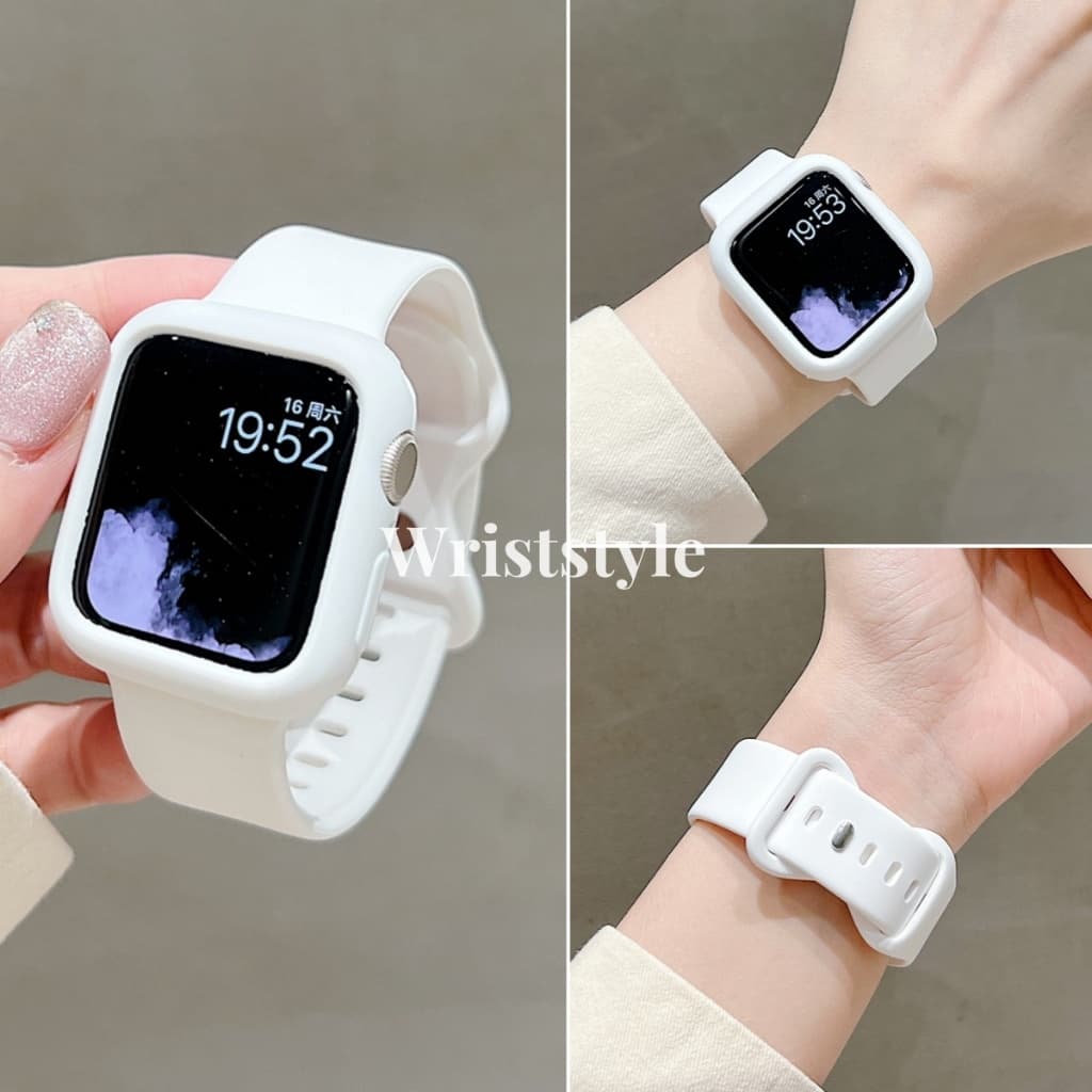 สายนาฬิกาข้อมือ ซิลิโคนนิ่ม พร้อมเคส แบบเปลี่ยน สําหรับ applewatch S11 10 9 8 7 6 5 4 3 SE3 ULTRA iwatch 49 มม. 46 45 44 42 41 40 38 รูปที่ 4