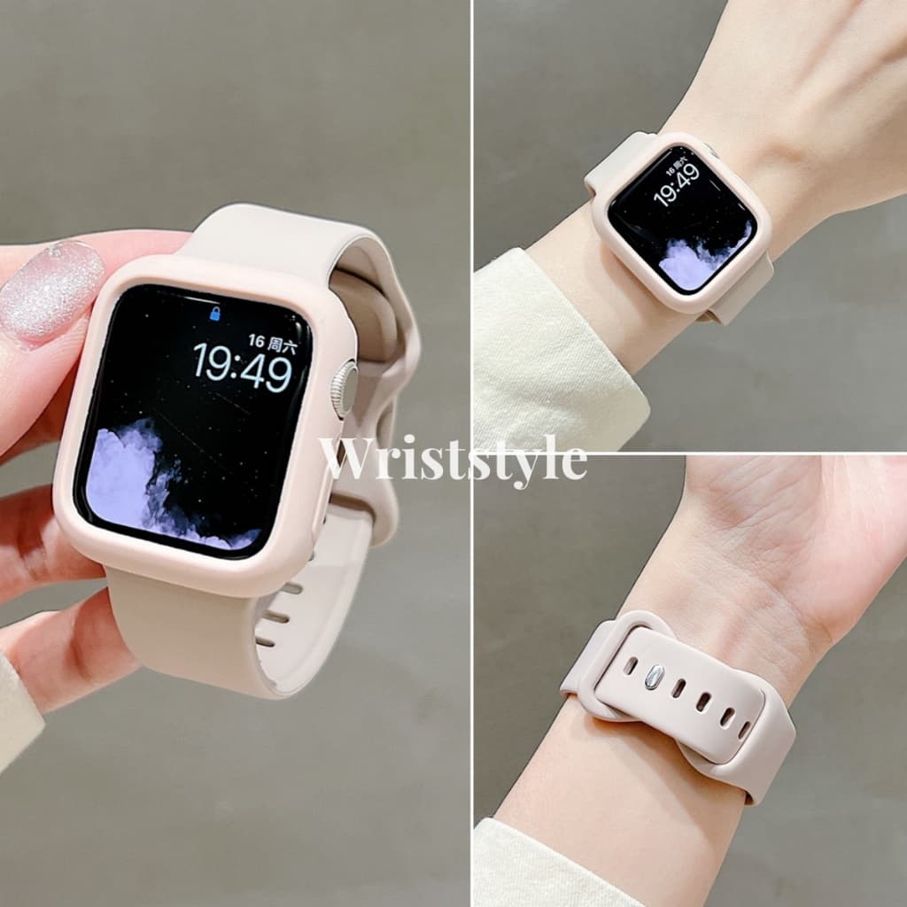 สายนาฬิกาข้อมือ ซิลิโคนนิ่ม พร้อมเคส แบบเปลี่ยน สําหรับ applewatch S11 10 9 8 7 6 5 4 3 SE3 ULTRA iwatch 49 มม. 46 45 44 42 41 40 38 รูปที่ 3