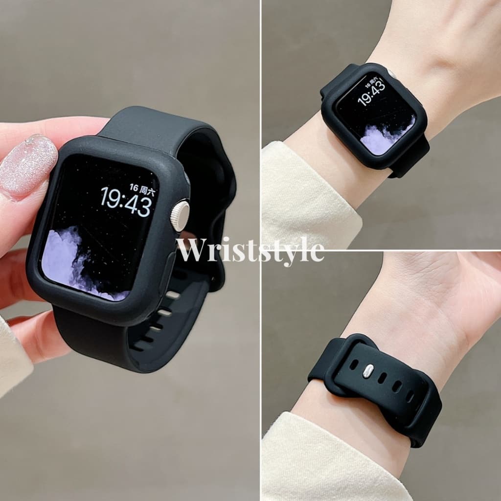 สายนาฬิกาข้อมือ ซิลิโคนนิ่ม พร้อมเคส แบบเปลี่ยน สําหรับ applewatch S11 10 9 8 7 6 5 4 3 SE3 ULTRA iwatch 49 มม. 46 45 44 42 41 40 38 รูปที่ 2