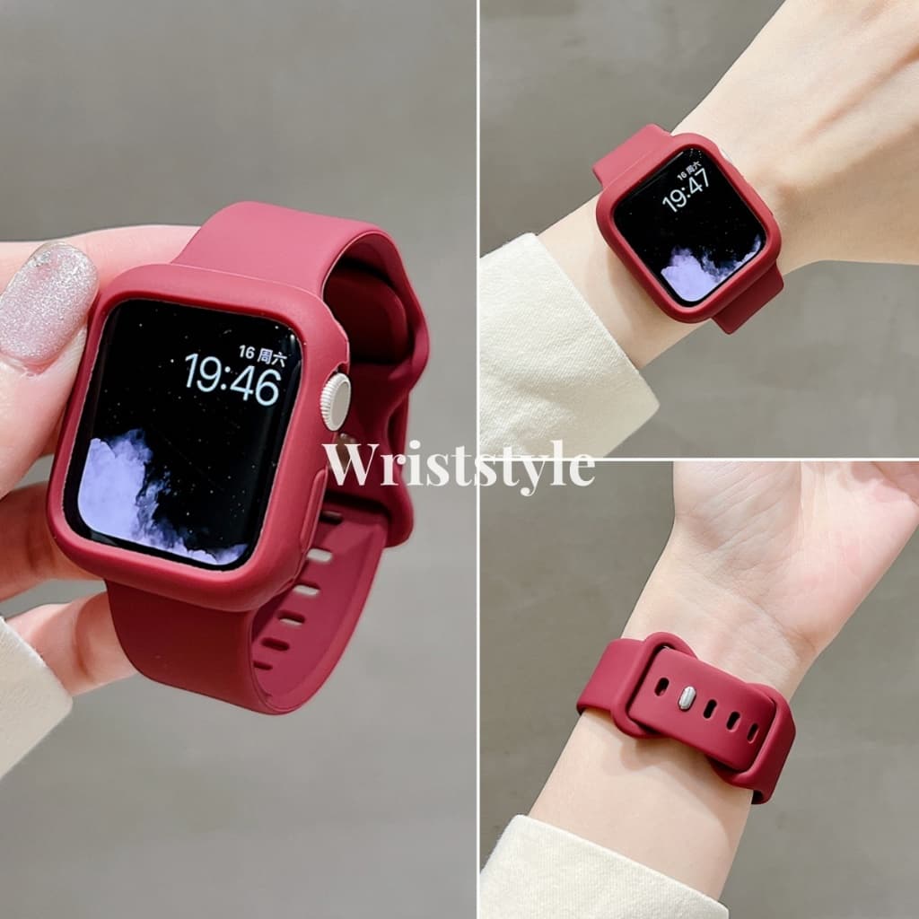 สายนาฬิกาข้อมือ ซิลิโคนนิ่ม พร้อมเคส แบบเปลี่ยน สําหรับ applewatch S11 10 9 8 7 6 5 4 3 SE3 ULTRA iwatch 49 มม. 46 45 44 42 41 40 38 รูปที่ 5