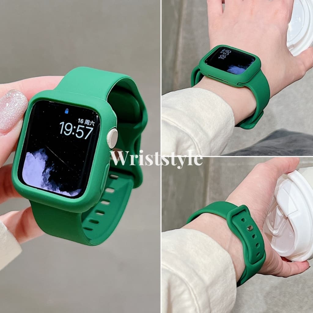 สายนาฬิกาข้อมือ ซิลิโคนนิ่ม พร้อมเคส แบบเปลี่ยน สําหรับ applewatch S11 10 9 8 7 6 5 4 3 SE3 ULTRA iwatch 49 มม. 46 45 44 42 41 40 38 รูปที่ 7