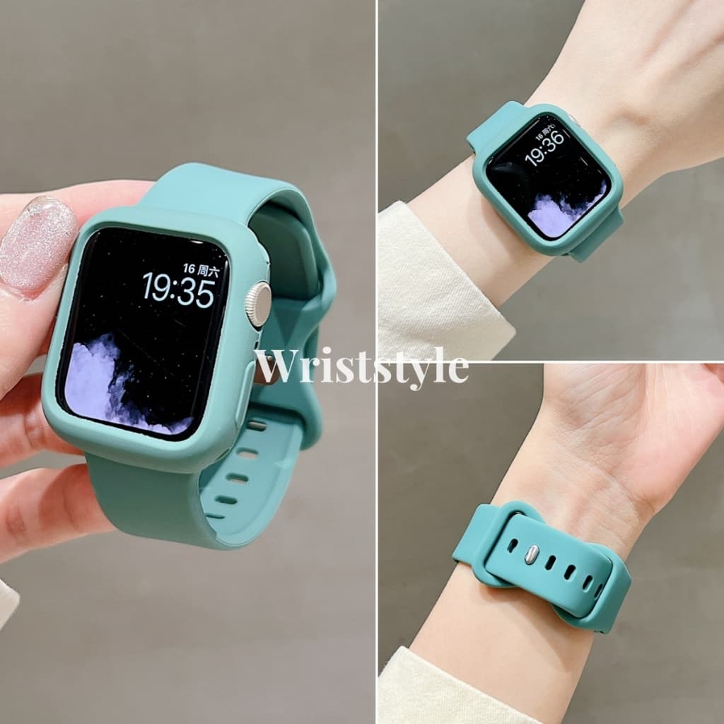 สายนาฬิกาข้อมือ ซิลิโคนนิ่ม พร้อมเคส แบบเปลี่ยน สําหรับ applewatch S11 10 9 8 7 6 5 4 3 SE3 ULTRA iwatch 49 มม. 46 45 44 42 41 40 38 รูปที่ 6