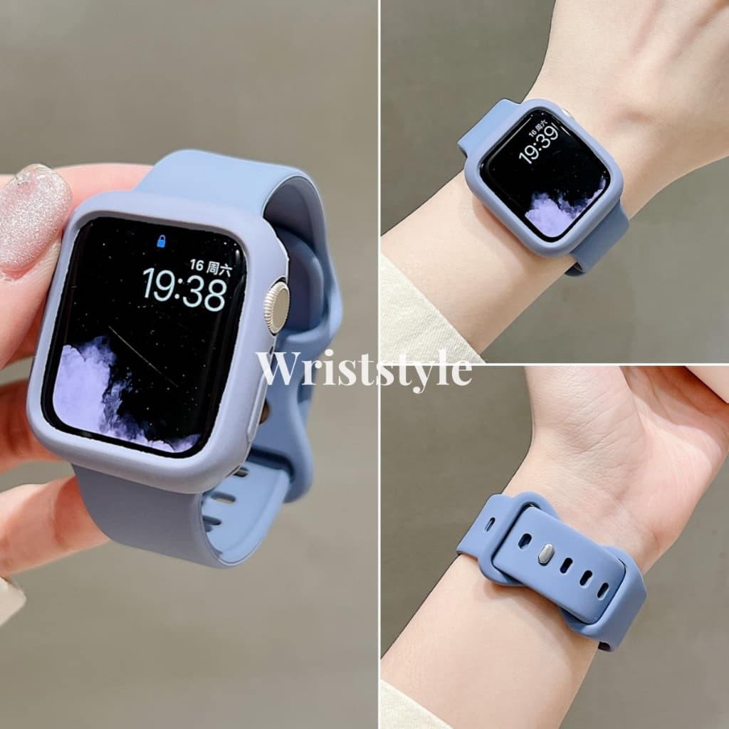 สายนาฬิกาข้อมือ ซิลิโคนนิ่ม พร้อมเคส แบบเปลี่ยน สําหรับ applewatch S11 10 9 8 7 6 5 4 3 SE3 ULTRA iwatch 49 มม. 46 45 44 42 41 40 38 รูปที่ 9