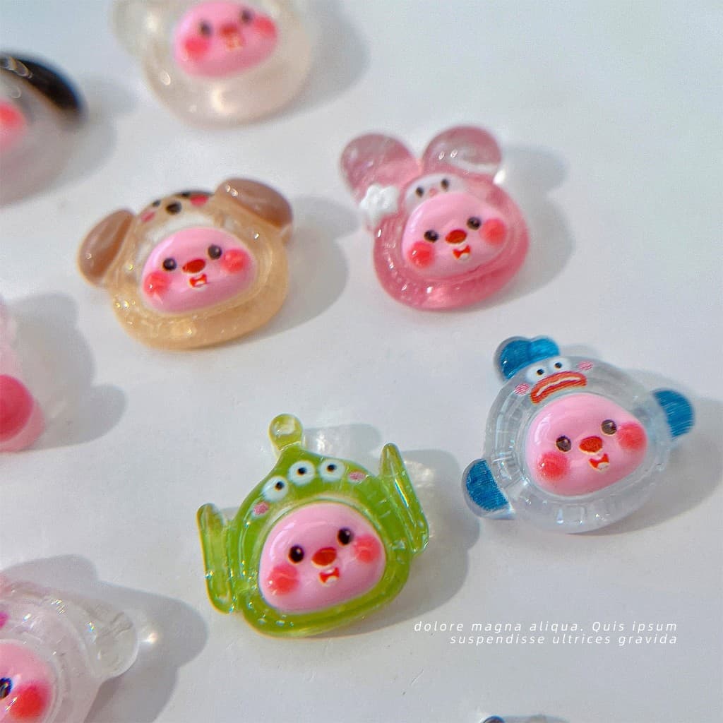 Rou Bao อุปกรณ์ตกแต่งเล็บ เรซิ่น ลายการ์ตูนหมี สุนัขน่ารัก คละแบบ DIY 20 ชิ้น รูปที่ 8