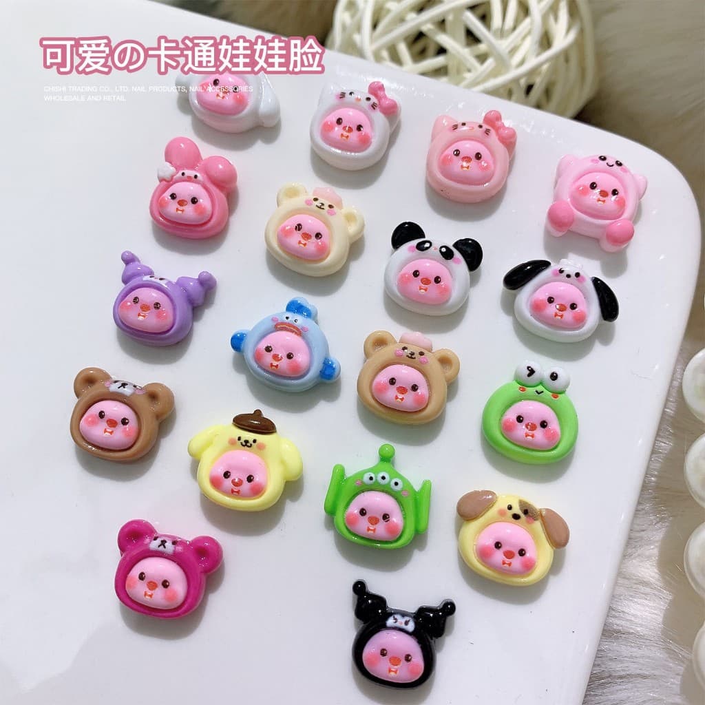 Rou Bao อุปกรณ์ตกแต่งเล็บ เรซิ่น ลายการ์ตูนหมี สุนัขน่ารัก คละแบบ DIY 20 ชิ้น รูปที่ 4
