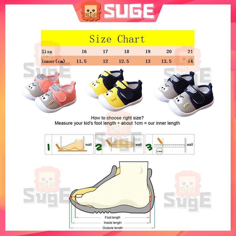 SUGE รองเท้าเด็กมีเสียง ลายการ์ตูนน่ารัก มีเสียง ด้านล่างนุ่ม สำหรับเด็ก6เดือน-3ปี รูปที่ 2