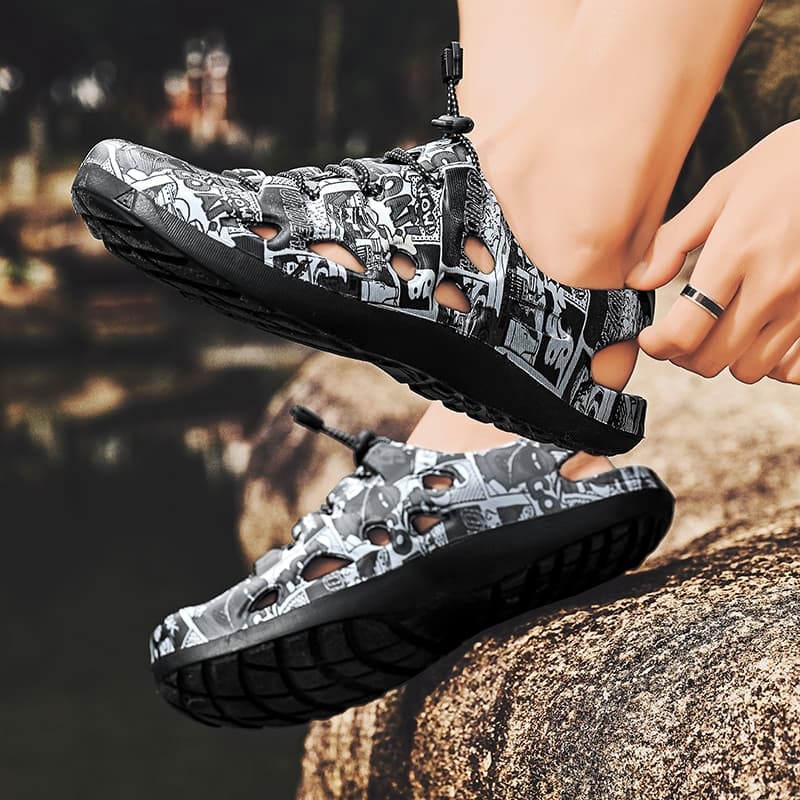 รองเท้าแตะลําลอง พื้นนิ่ม กันลื่น เหมาะกับเดินชายหาด แฟชั่นฤดูร้อน สําหรับผู้ชาย รูปที่ 6