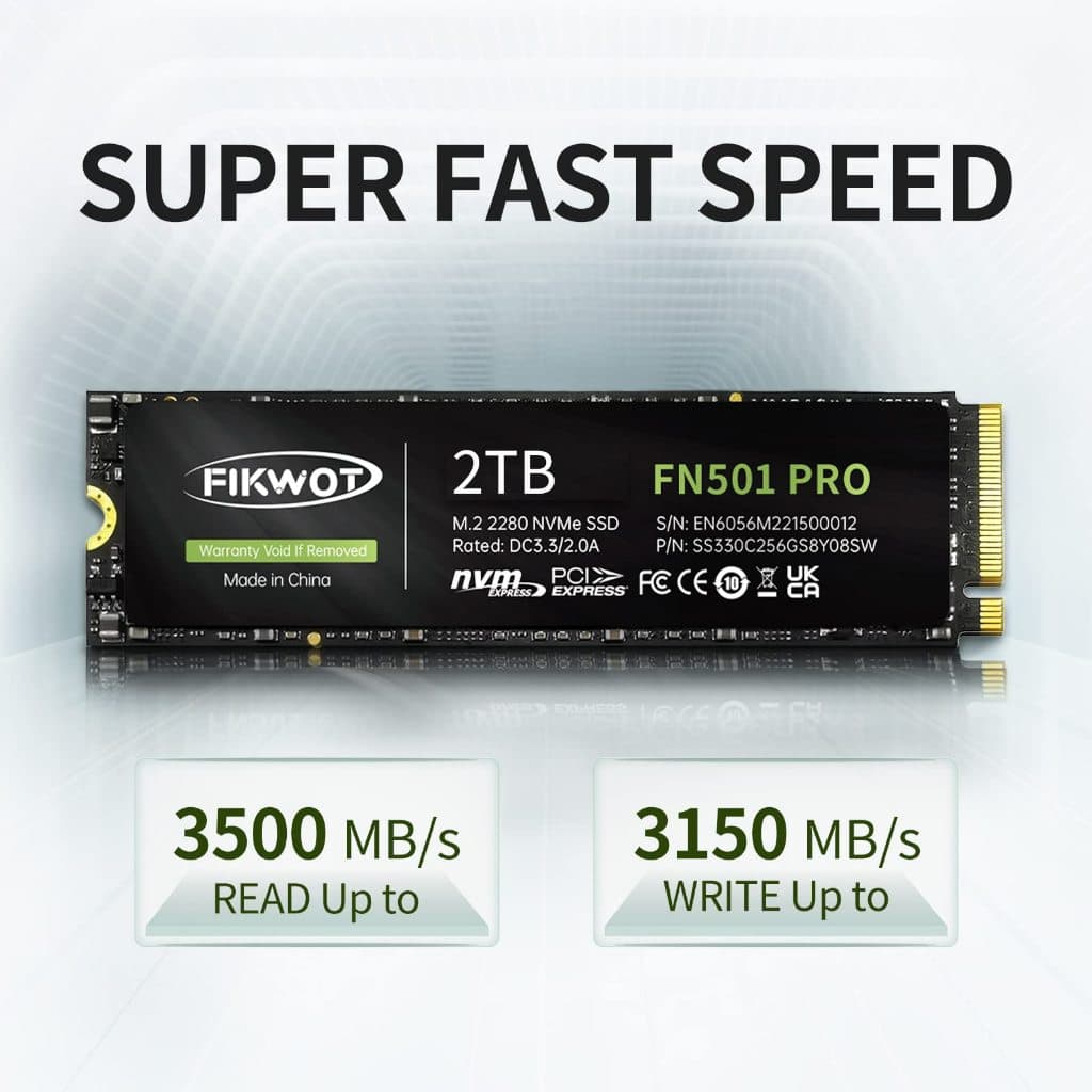 Fikwot FN501Pro NVMe PCIe Gen3.0x4 M.2 2280 SSD Read 3500MB/s Write 3150MB/s สำหรับ Laptop และ PC 250GB 256GB 512GB 1TB รูปที่ 2