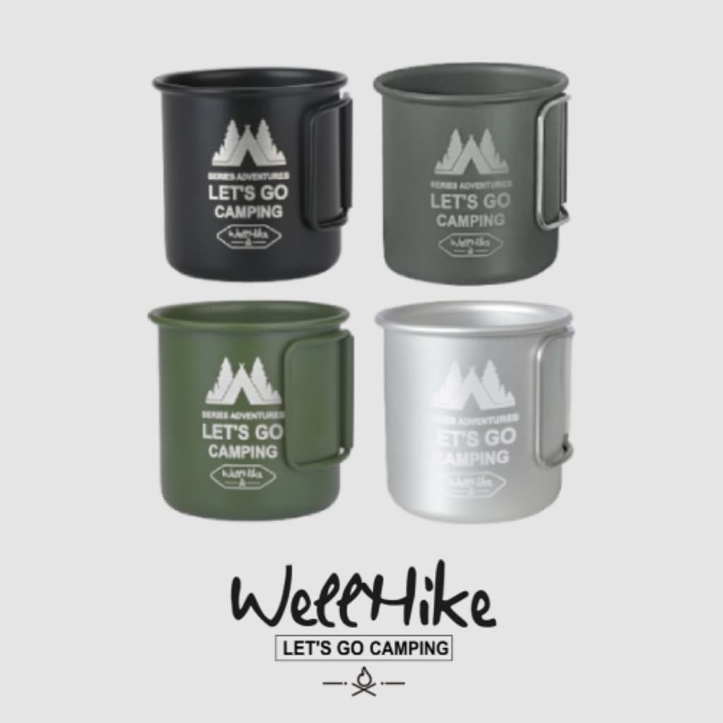 Wellhike แก้วแคมป์อลูมิเนียม 300ML ด้ามจับพับได้ น้ําหนักเบา พกพาสะดวก สําหรับกาแฟและครัวแคมป์ปิ้ง รูปที่ 1