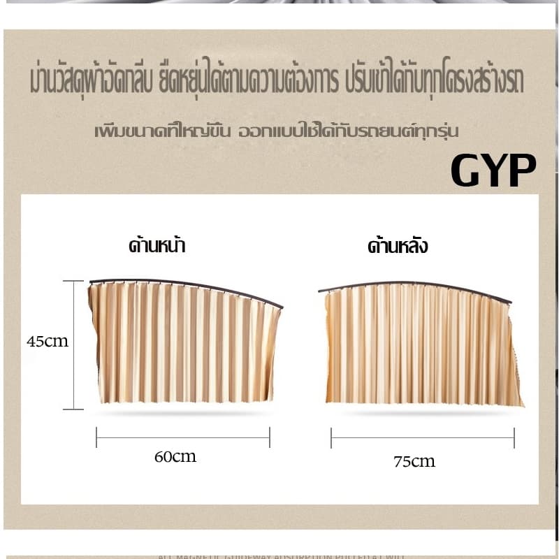 1ชุด มี4 บานม่านกันแดดติดรถยนต์ ผ้าม่านบังแดดรถยนต์ ในรถชุด4ชิ้น ติดตั้งง่าย มี 3 สีให้เลือก รูปที่ 5