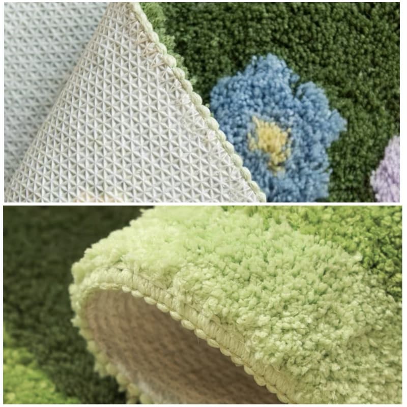 พรมแคชเมียร์สามมิติ มอสสีเขียว สไตล์อภิบาล INS ขนาด 50x100/75x150 ซม. นุ่มสบาย ซึมซับสูง พรมปูพื้นห้อง พรมกันลื่นข้างเตียง รูปที่ 9