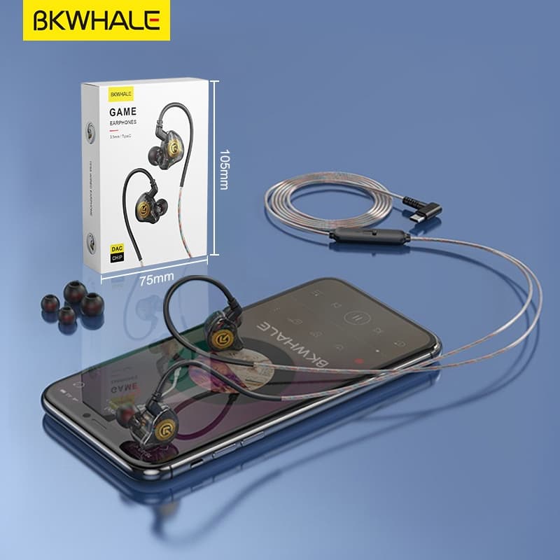 Bkwhale 8D เสียงรอบทิศทางประเภท C DAC หูฟังแบบมีสาย W/ไมโครโฟนหูฟังชนิดใส่ในหูกีฬาชุดหูฟังเกม TP55 รูปที่ 8