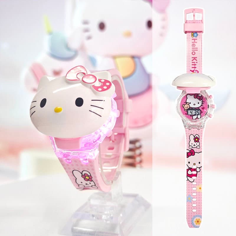 2025 Sanrio เด็ก LED 3D Kuromi Hello Kitty Melody Cinnamoroll Flip Luminous Music รูปที่ 7