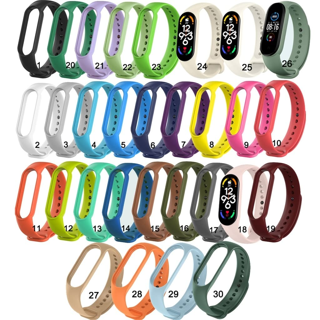 สายนาฬิกา Miband 7 6 5 4 3 ซิลิโคน สีสันสดใส TPU สำหรับ Xiaomi Mi Band 3 4 รูปที่ 2