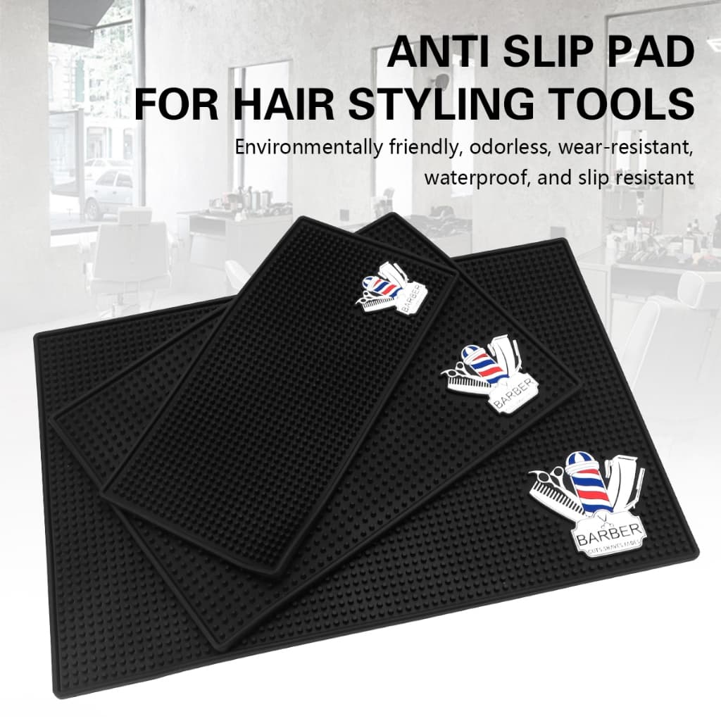 สปอตสปอตสปอต #Salon อุปกรณ์ทําผมเสื่อกันลื่นย้อนยุคหัวน้ํามัน ปัตตาเลี่ยน ซิลิโคนร้านตัดผม วางสก์ท็อปเครื่องมือ รูปที่ 2