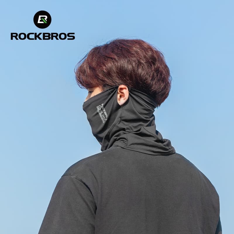 ROCKBROS หน้ากากขี่จักรยาน คูลแม็กซ์ ป้องกันรังสียูวีใบหน้าปกฤดูร้อนแขวนหูน้ําหนักเบาระบายอากาศไหมพรมผ้าพันคอ รูปที่ 2