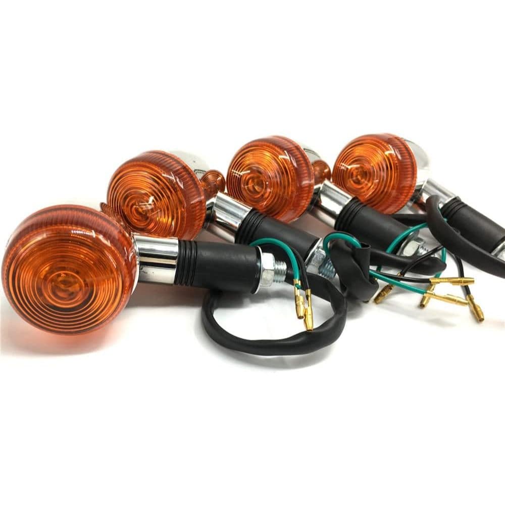 ไฟเลี้ยวสากล Chrome Bullet ไฟท้ายด้านหน้าสําหรับ Harley Honda Suzuki Yamaha Kawasaki Motorcycle Cruiser Bobber Chopper รูปที่ 6