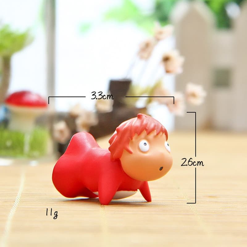 4 ชิ้น/เซ็ตอะนิเมะ Ponyo บน Cliff รูปถังปลาทองเจ้าหญิงรุ่น Q PVC Action Figures รุ่นเดสก์ท็อปตกแต่งตุ๊กตาของเล่น รูปที่ 6