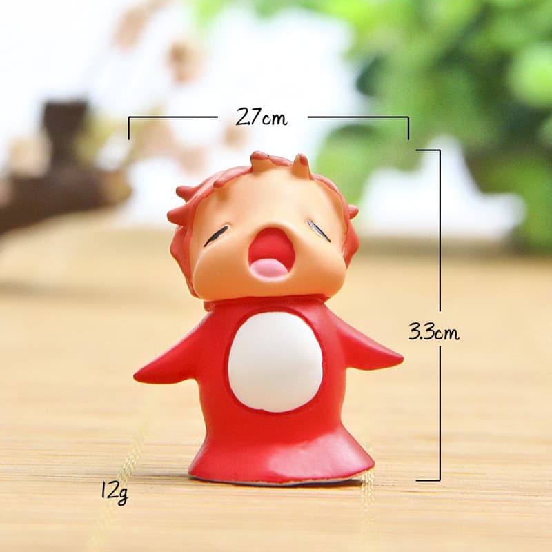 4 ชิ้น/เซ็ตอะนิเมะ Ponyo บน Cliff รูปถังปลาทองเจ้าหญิงรุ่น Q PVC Action Figures รุ่นเดสก์ท็อปตกแต่งตุ๊กตาของเล่น รูปที่ 7