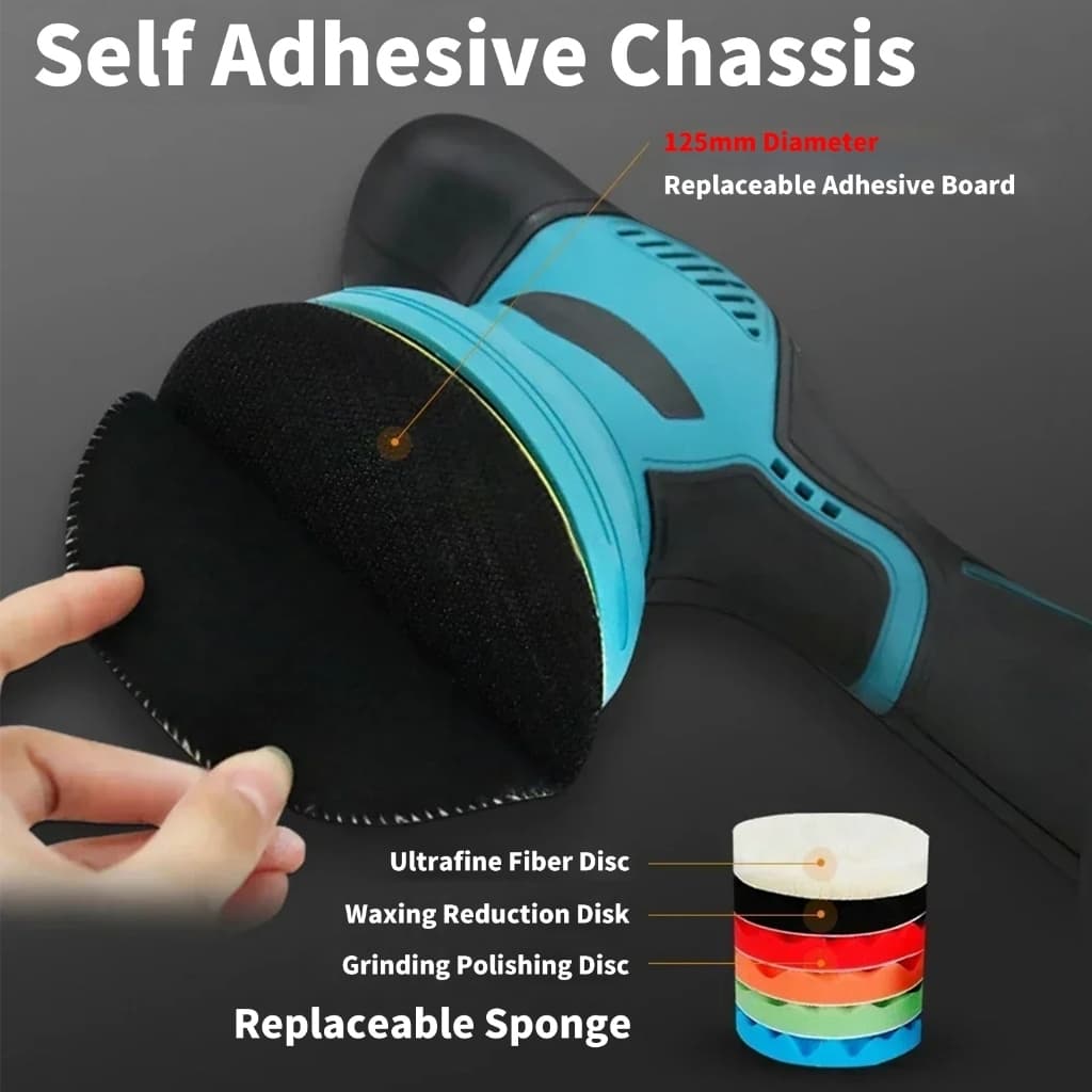 SOARFLY สต็อกในไทยMAKITA เครื่องขัดสีรถยนต์ไร้สาย 159V เป็นระบบ เครื่องขัดสีรถยนต์ เครื่องขัด เครื่องขัดสีรถ แบบไร้สาย DA เครื่องขัดไร้สาย ขัดสีไร้สาย AAA 5 นิ้ว ปรับได้ 8ระดับ ขัดสีรถยนต์​ ขัดสี ขัดเคลือบ แผ่นขัด 4 แบบฟรี รูปที่ 6