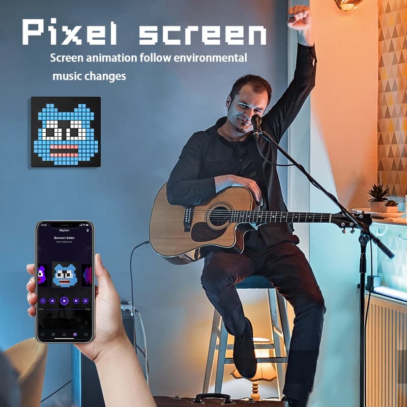 Led Matrix Pixel Display สมาร์ทหน้าจอ APP ควบคุมโปรแกรม Night Light Digital Pixel กรอบรูปเกมตกแต่งห้องตารางโคมไฟ รูปที่ 2