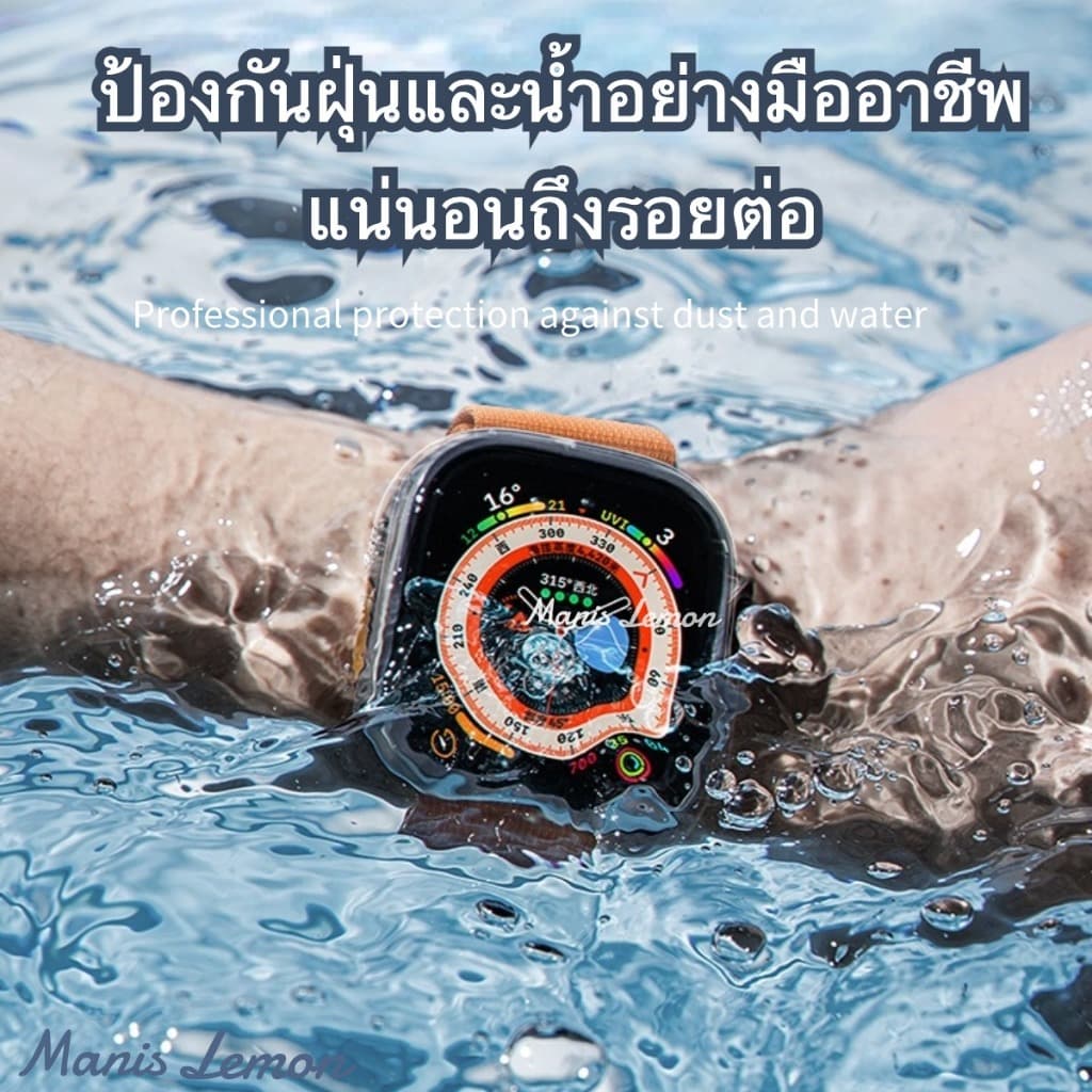 Manis Lemon Tempered Glass เคส ฟิล์ม กระจกเทมเปอร์ สำหรับ Smart Watch Series 11 10 9 8 3 5 4 SE 6 7 2 1 Ultra 49 46 45 44 40 41 38 42 mm มม. รูปที่ 2