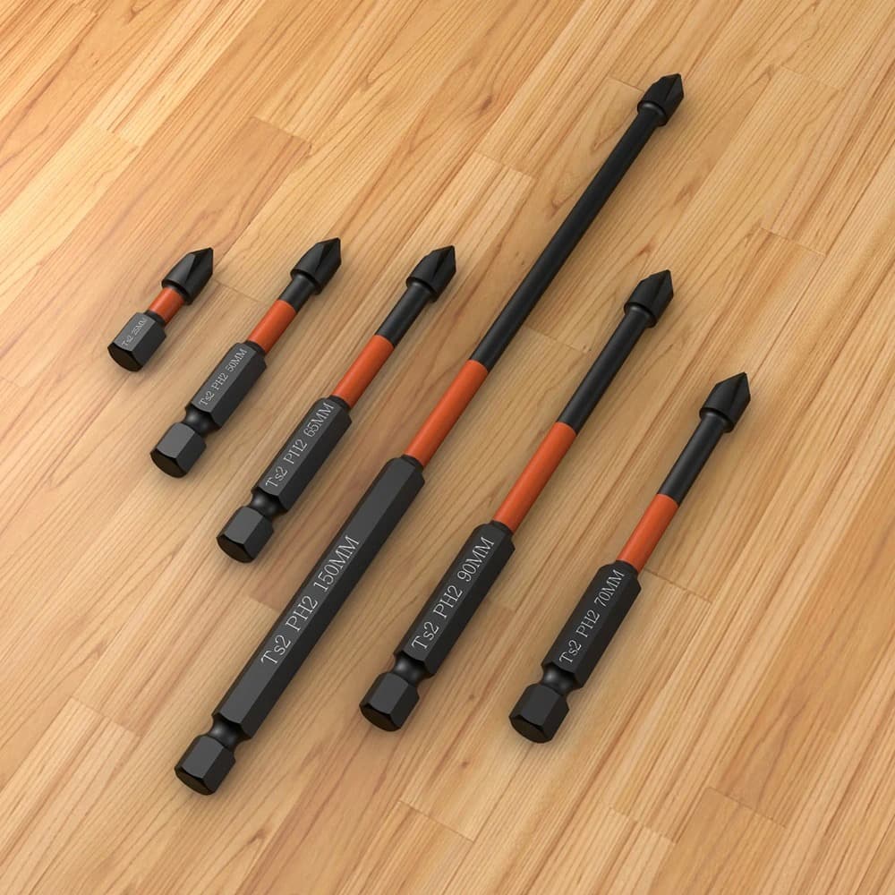 6 ชิ ้ น PH2 ชุดไขควงแม ่ เหล ็ กชุดหัว Impact Strong Cross ความแข ็ งสูง 25/50/65/70/90/150mm รูปที่ 6