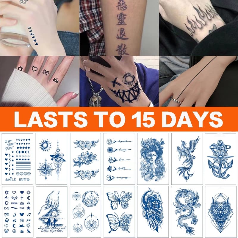 สติกเกอร์รอยสักชั่วคราว กึ่งถาวร กันน้ํา ติดทนนาน 15 วัน 18 ซม.*11 ซม. รูปที่ 1