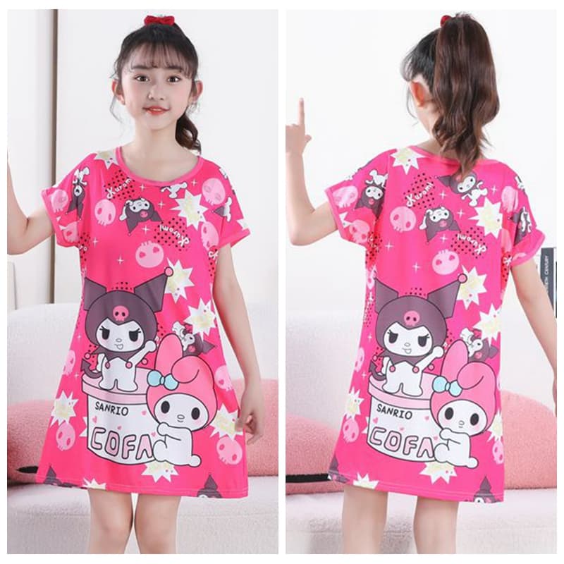 Baju เด ็ กทารกแขนสั ้ นรอบคอสาว Nightdress เด ็ กชุดนอน baju tidur budak perempuan รูปที่ 7