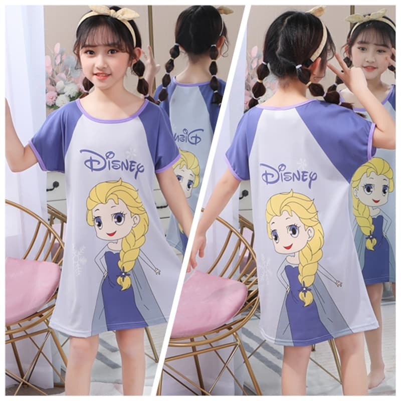 Baju เด ็ กทารกแขนสั ้ นรอบคอสาว Nightdress เด ็ กชุดนอน baju tidur budak perempuan รูปที่ 8