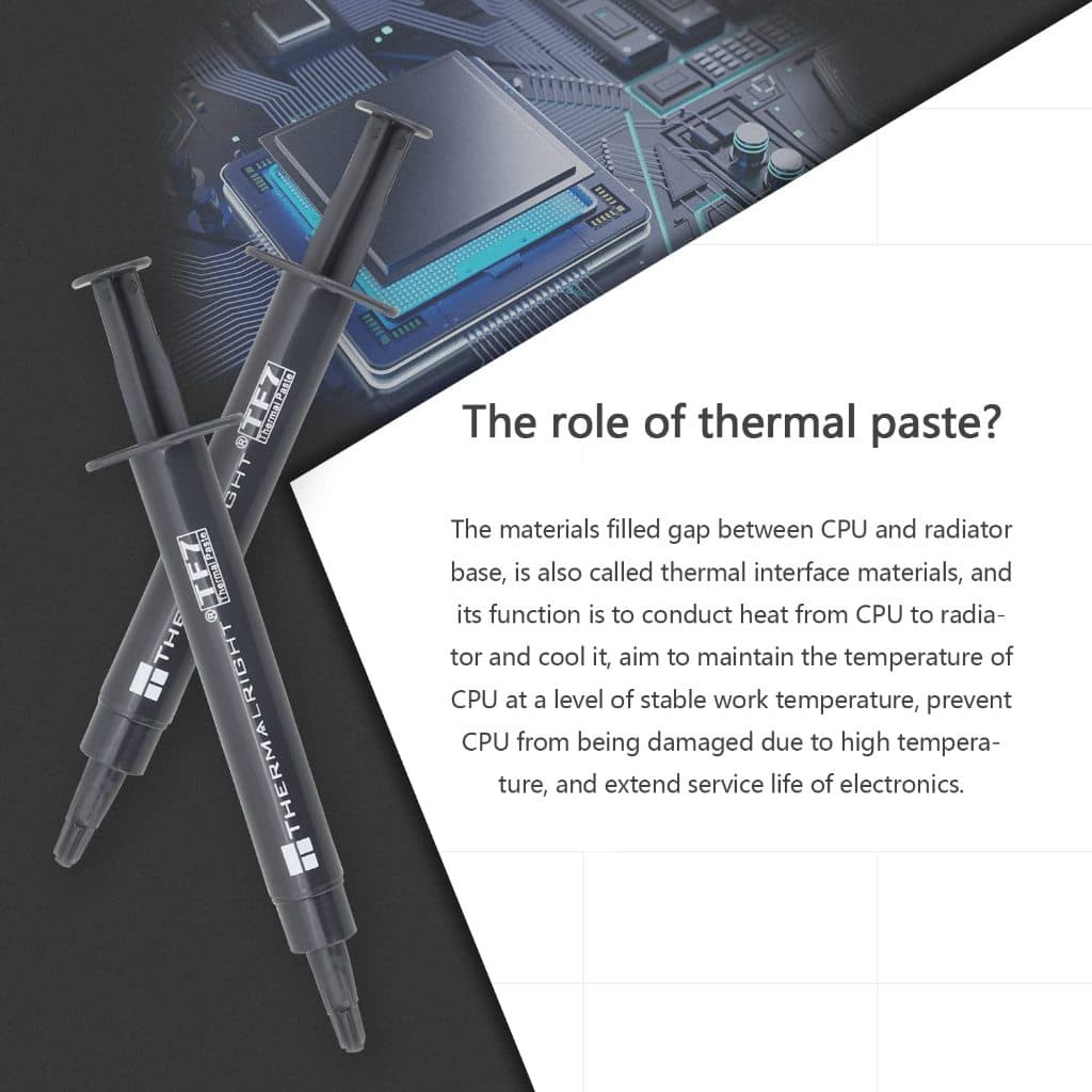 Thermalright TF7 2g การนําไฟฟ้าความร้อนเป็น 12.8 W/mk Thermal Paste Compound สําหรับคูลเลอร์กราฟิกการ์ด CPU จาระบีความร้อนแล็ปท็อปจาระบีความร้อน รูปที่ 4