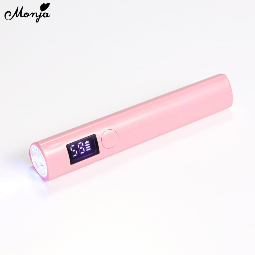 Monja เครื่องเป่าเล็บเจล UV LED ขนาดเล็ก แบบพกพา สีขาว พร้อมหน้าจอ dryer lamp light handheld รูปที่ 5