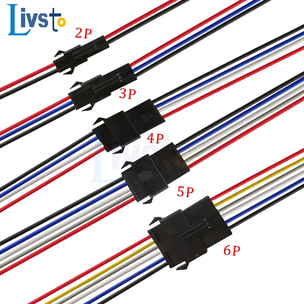 1 ชุด 2Pin 3Pin 4Pin 5Pin 6Pin Led Connector ชาย/หญิง JST SM 2.54 มม.2 3 4 5 6Pin ปลั๊กสายไฟสําหรับ Led Strip Light โคมไฟไดร์เวอร์ รูปที่ 1
