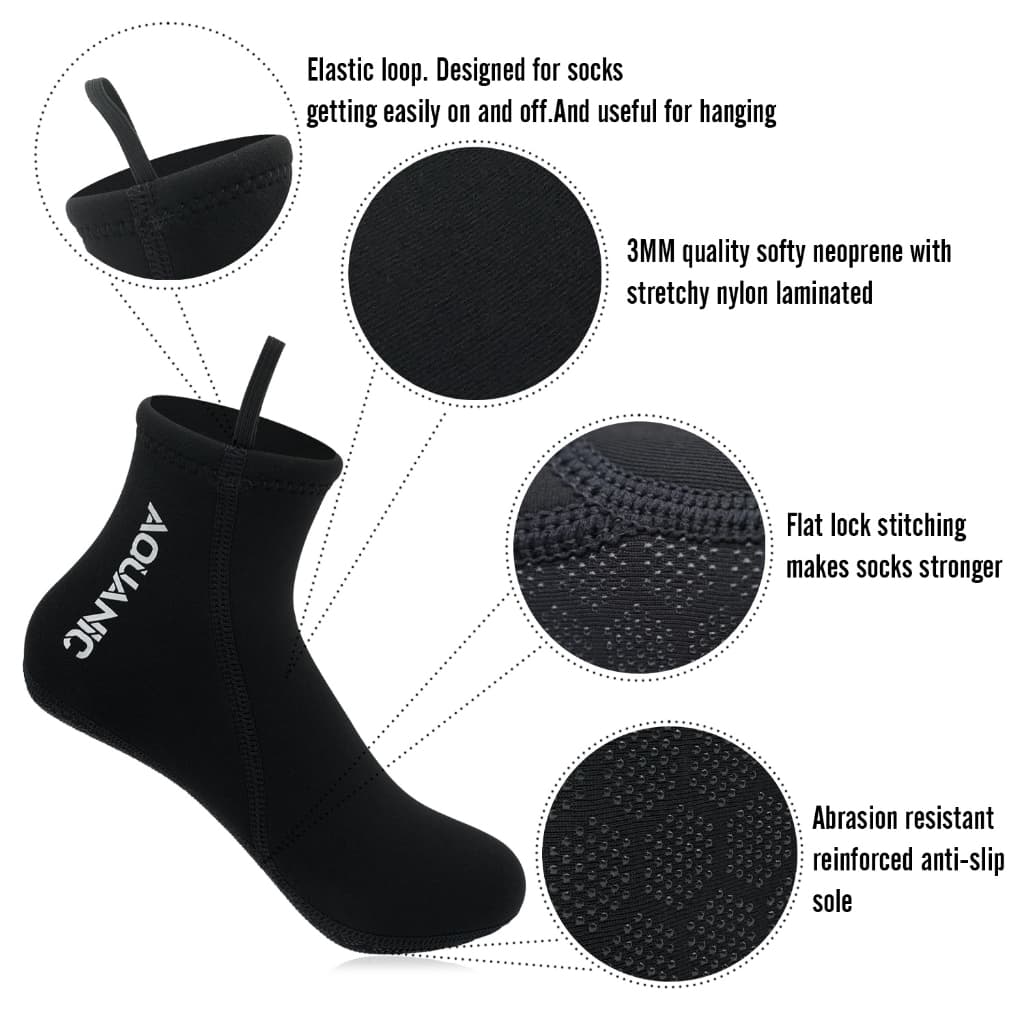 Neoprene ฟรีถุงเท้าดําน้ําผู้ชายและผู้หญิง 2.5 มม.ผู้ใหญ่เด็กลื่น Fin ถุงเท้าสําหรับว่ายน้ําดําน้ําดูปะการังท่องชายหาดว่ายน้ํา รูปที่ 6