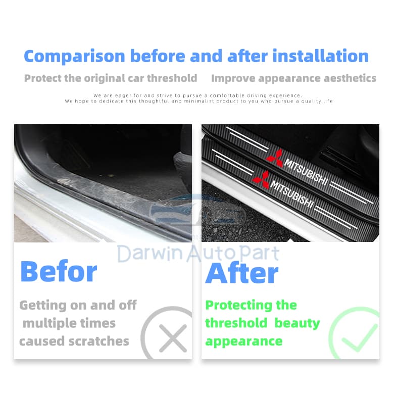 Mitsubishi รถประตู Sill สติกเกอร์ Trunk เกณฑ์ Anti-Scratch Decals 4 ชิ้น 8 ชิ้น 9 ชิ้นสําหรับ Xpander ผจญภัย Montero Pajero Strada L300 Mirage อุปกรณ์เสริม รูปที่ 2