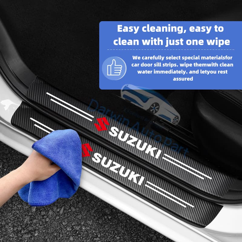 Suzuki รถประตู Sill สติกเกอร์ Trunk เกณฑ์ Anti-Scratch Decals 4 ชิ้น 8 ชิ้น 9 ชิ้นสําหรับ Suzuki Carry APV Celerio Jimmy Dzire Scpo XL7 Swift Ertiga อุปกรณ์เสริม รูปที่ 2