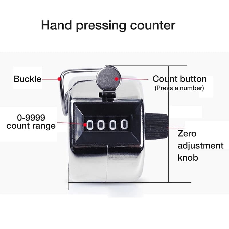 Kiprun Digital Hand Tally Counter 4 หลัก Mini Manual Hand Held Tally Counter Manual นับ Golf Clicker 0-9999 รูปที่ 8