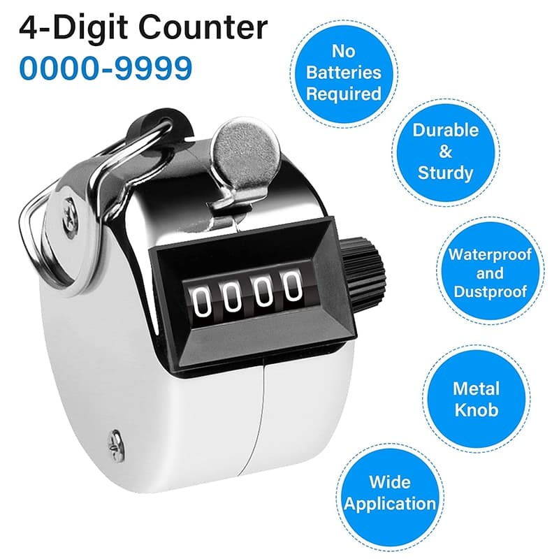 Kiprun Digital Hand Tally Counter 4 หลัก Mini Manual Hand Held Tally Counter Manual นับ Golf Clicker 0-9999 รูปที่ 4